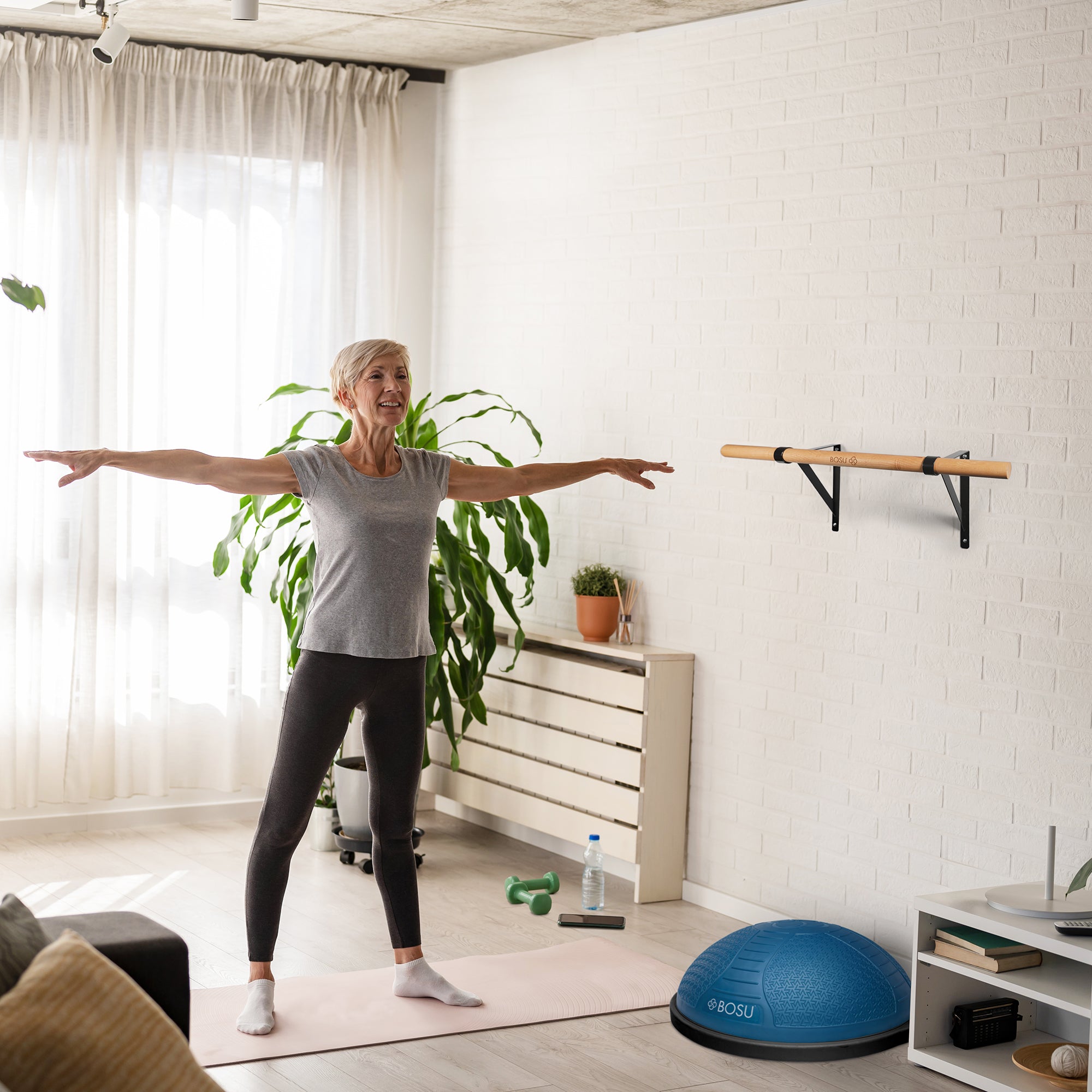 Wall Mount Balance Bar – BOSU Balance Bar with Wall Mount